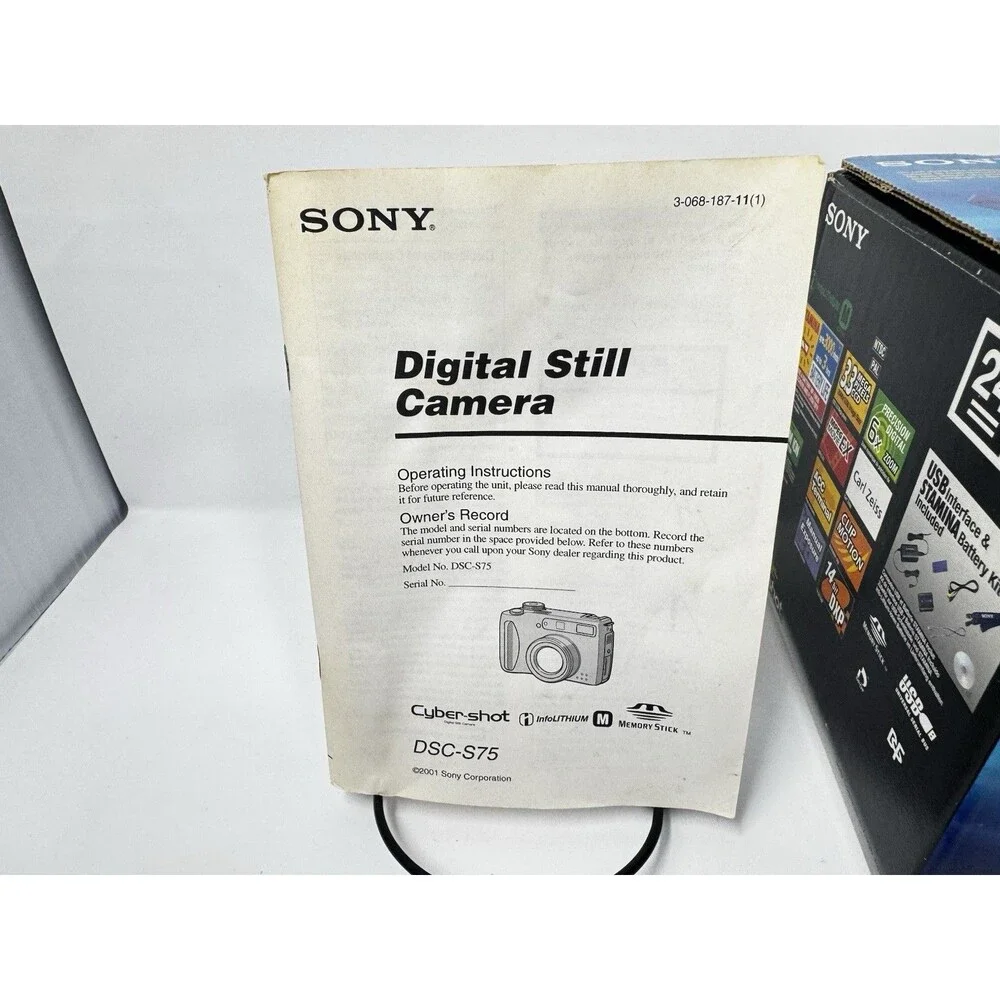 Sony Cyber-shot DSC-S75 3.3MP Digital Camera w/ Box Accessories (See Video)
